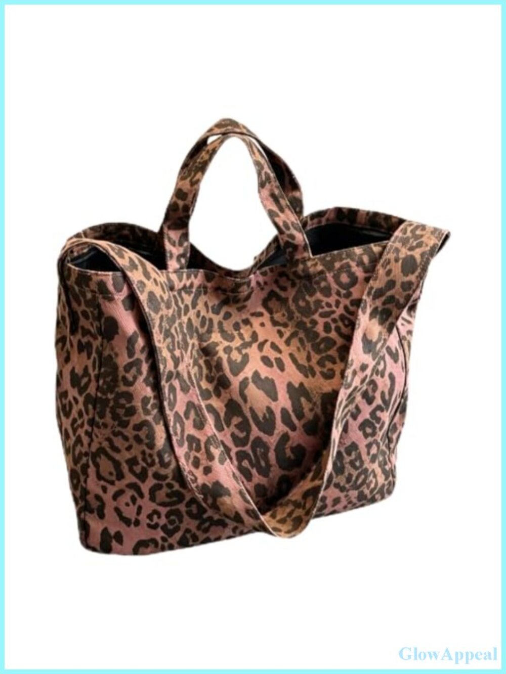 Leopard Print Tote Bag Crossbody Canvas Shoulder Bag Large Capacity